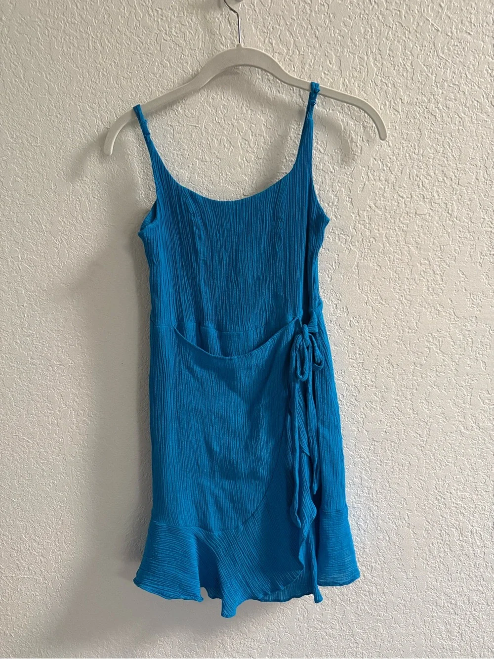 GB girls Teal Blue Sleeveless Tie-Waist Mini Dress